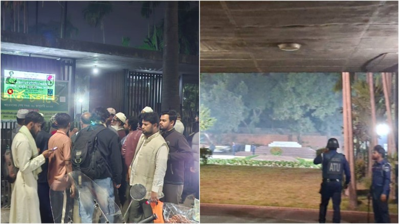 শহীদ হাদির কবরস্থানে দর্শনার্থীদের ভিড়, সারারাত পুলিশের পাহারা...