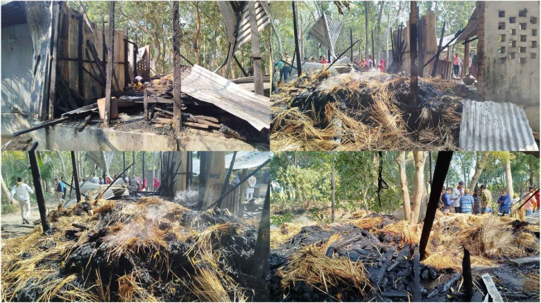 নড়াইলে বিএনপির সভাপতির বাড়িতে পেট্রোল বোমা মেরে অগ্নিসংযোগের অভিযোগ পুলিশের  ঘটনাস্থল পরিদর্শন...