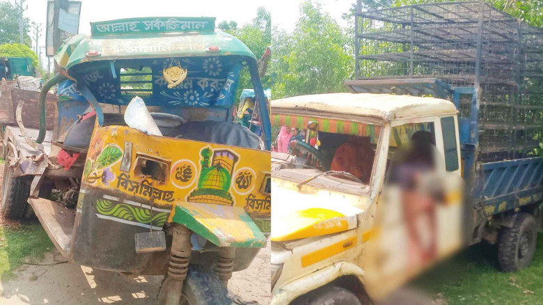 নড়াইলের ঘোষবাড়িতে  পিকআপ ও লাটার মুখোমুখি সংঘর্ষে একজন নিহত আহত ৪...