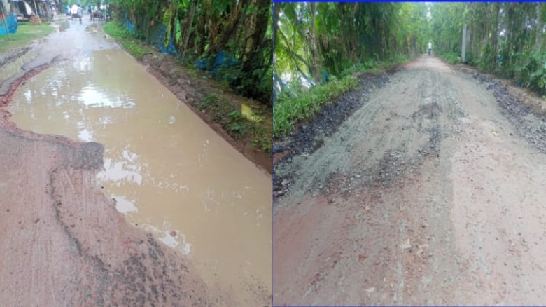 রাখালগাছিতে বিএনপি নেতা বাপ্পি'র অর্থায়নে রাস্তা সংস্কার...